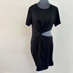 Cupshe‎ Mini T-shirt Dress with Cutout and Twist Detail - Black - Size L - NWT